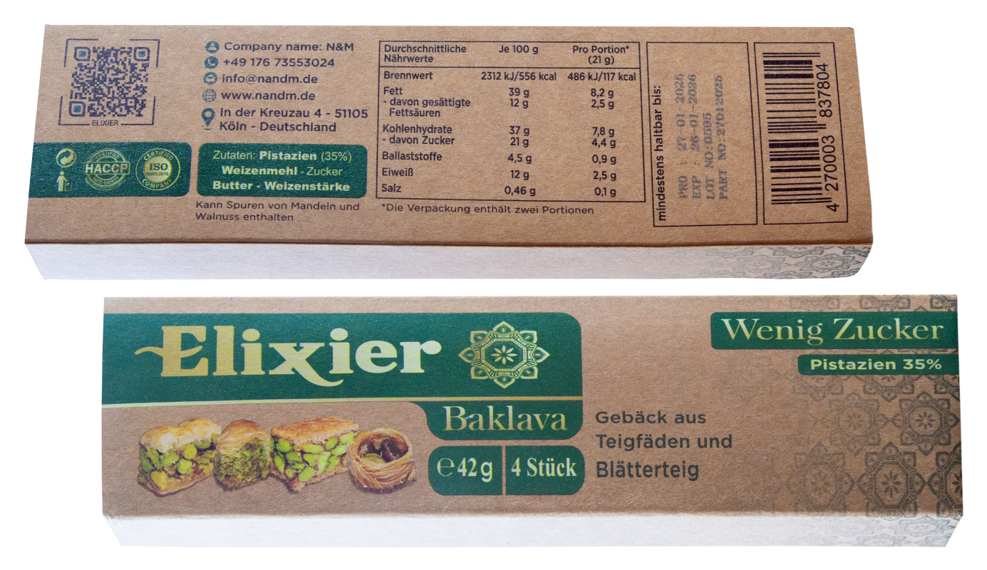 Elixier - Baklava Wenig Zucker – Utry.me - Dein Probiermarkt