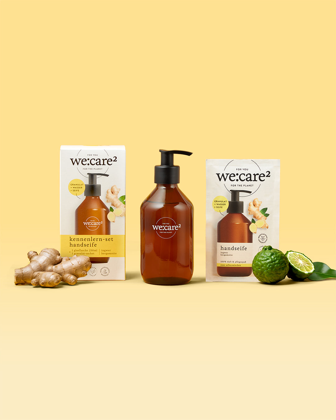 we:care² Kennenlern-Set Handseife Ingwer/Bergamotte