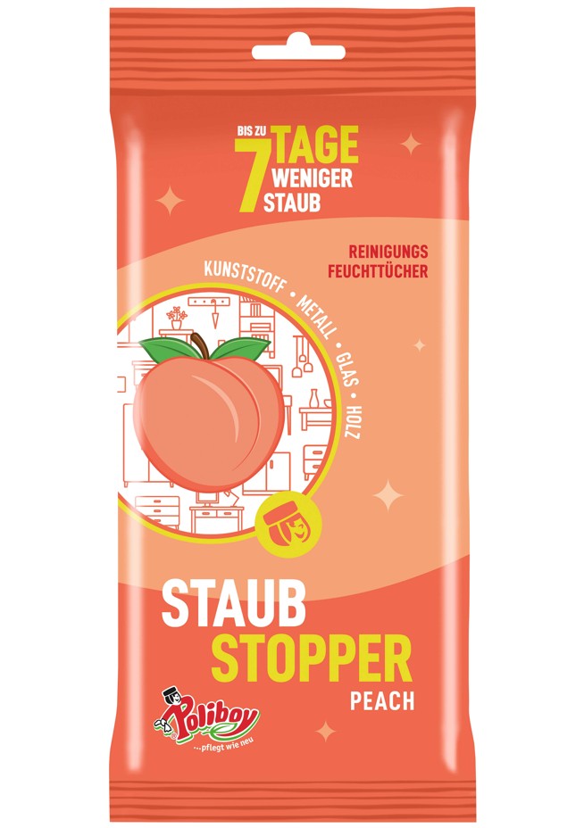 POLIBOY Staubstopper Feuchttücher Peach