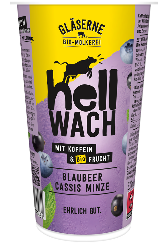 Gläserne Bio- Molkerei  - hellWACH Blaubeer Cassis Minze