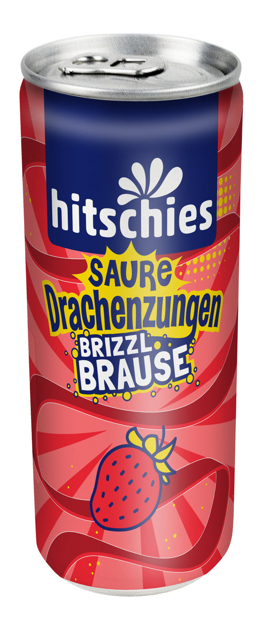 Hitschies Saure Drachenzungen brizzl Brause Erdbeere 0,25l