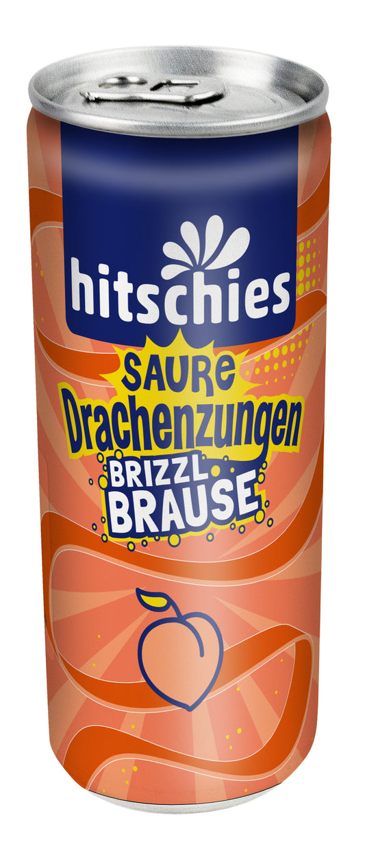 Hitschies Saure Drachenzungen brizzl Brause Pfirsich 0,25l