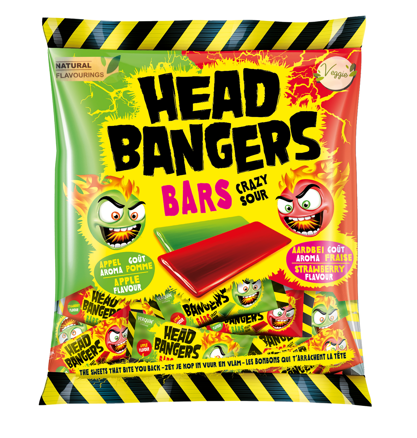 Head Bangers Crazy Sour Kaubonbons Apfel & Erdbeere