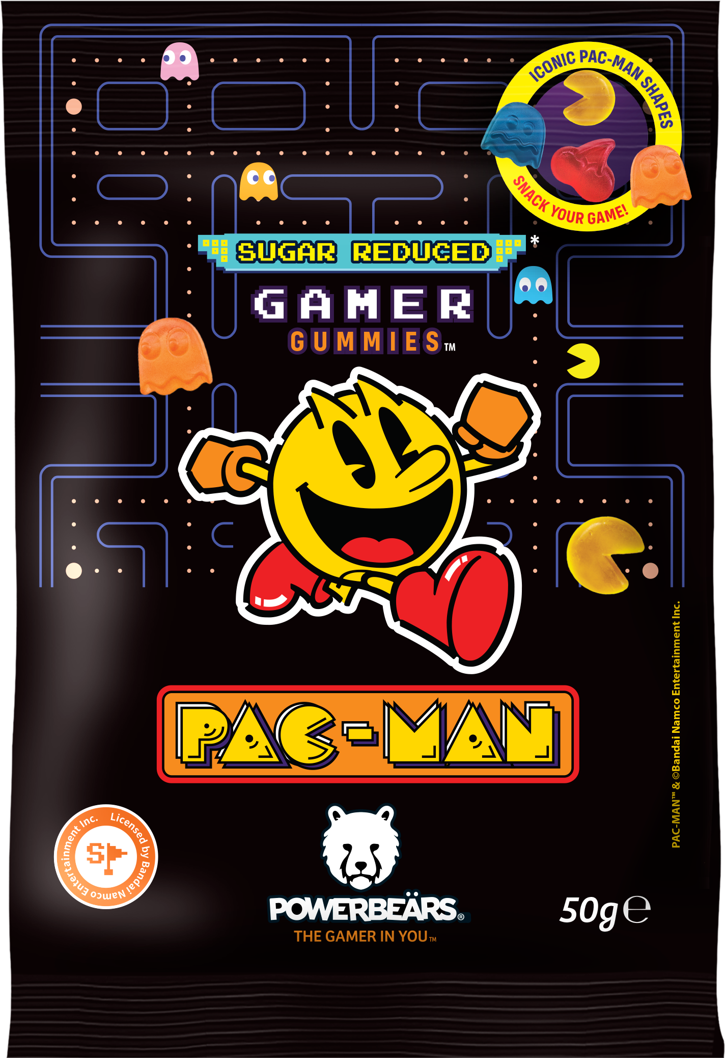 Pac-Man Gummies, sugar reduced 50g