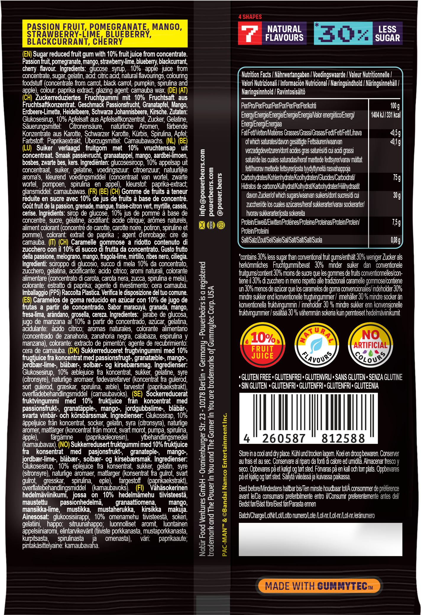 Pac-Man Gummies, sugar reduced 50g