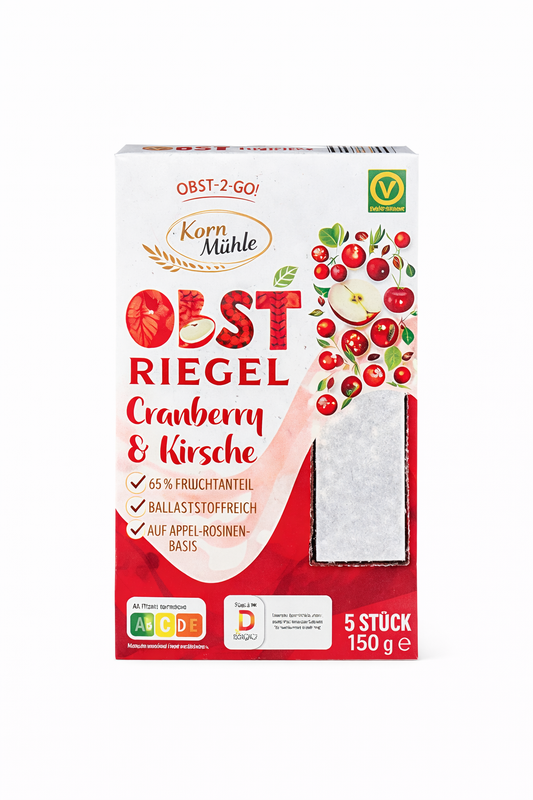 Kornmühle Fruchtriegel Cranberry & Kirsche  150 g