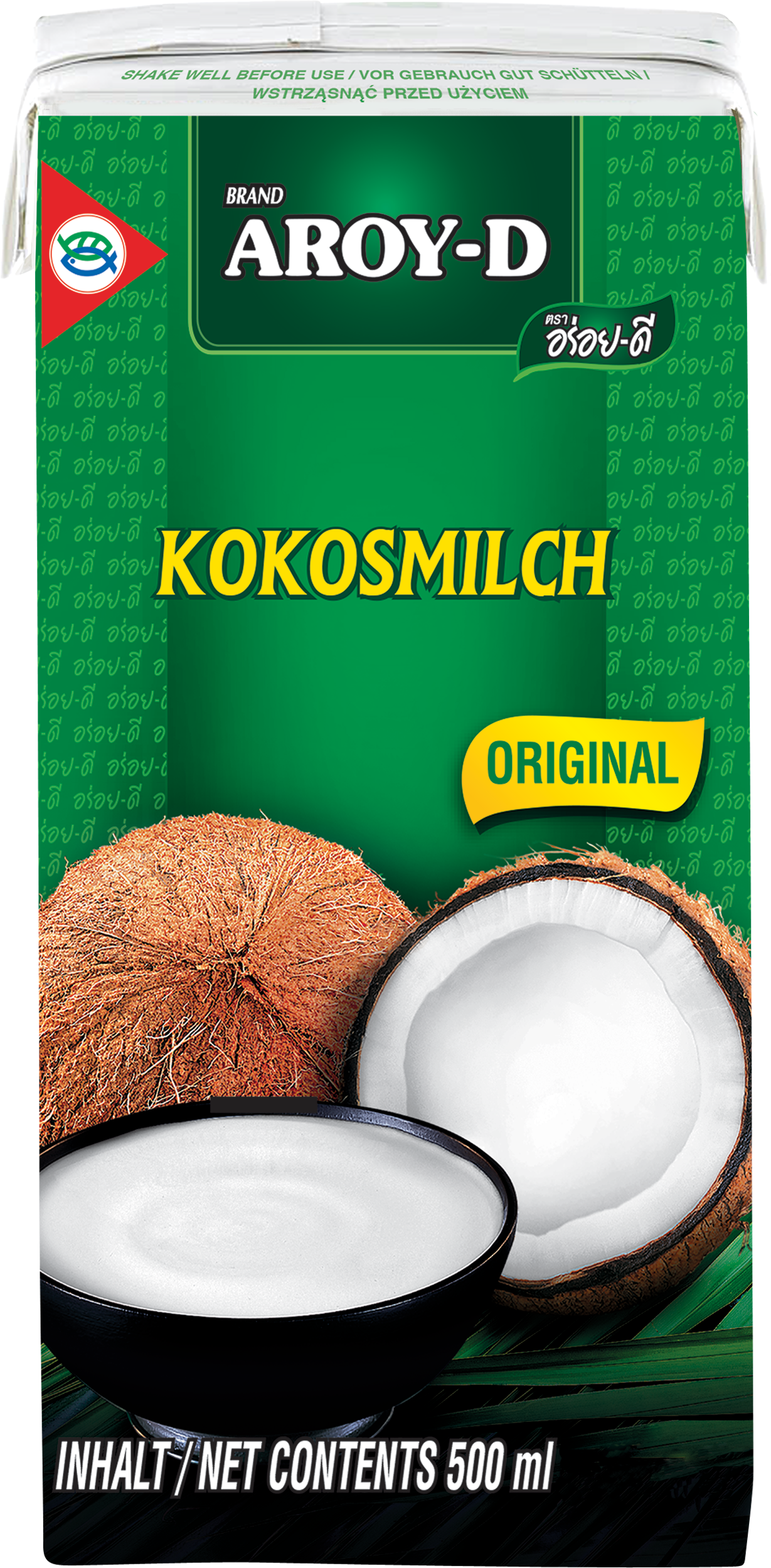 Aroy-D Kokosmilch, Fettgehalt: ca. 17% - 19%