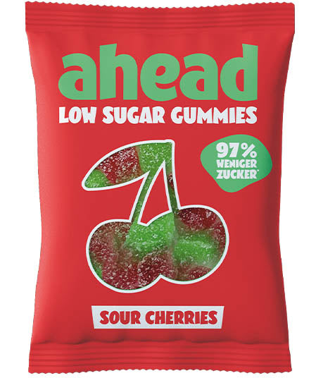 Ahead Sour Cherries Gummies Low Sugar 50g